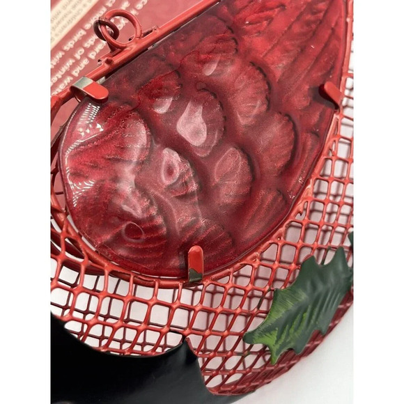 Cardinal Bird Feeder NWT Yard Ornament Winter Red/Hinged/bird Seed/Tree/Glitter - Picture 8 of 16